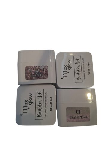 BUILDER GEL GLITTER MAXGLOW X4